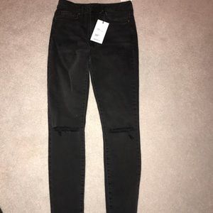 black forever 21 high rise ripped black jeans NEW